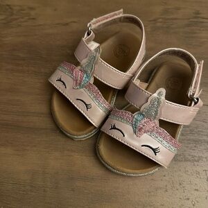 WonderWink Pink and Silver Unicorn Kids Sandals